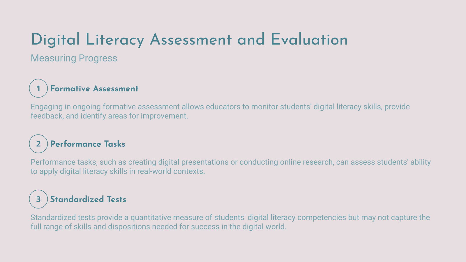 Digital Literacy Assessment and Evaluation