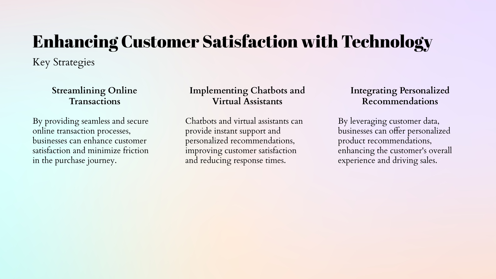 Enhancing Customer Satisfaction with Technology
