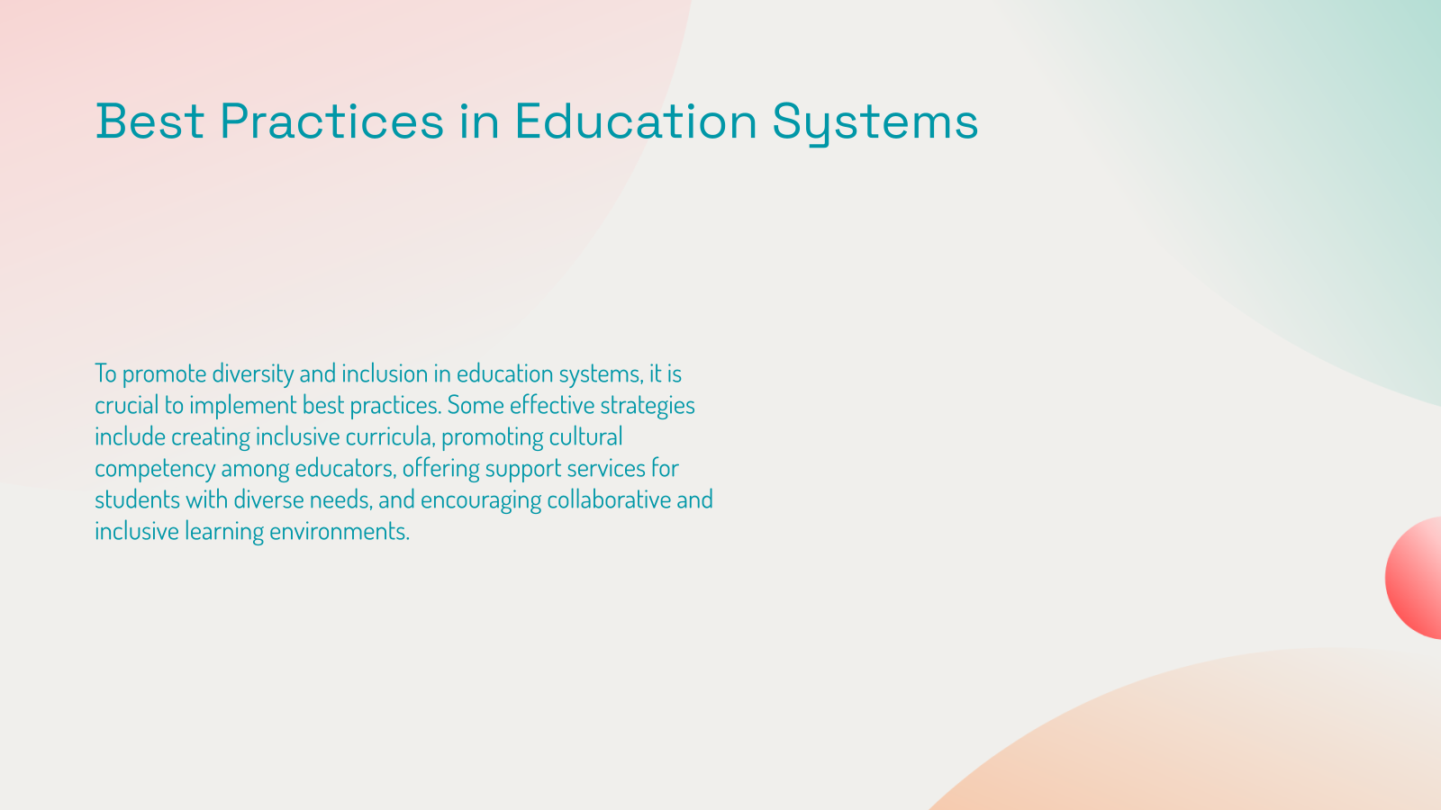 Best Practices in Education Systems