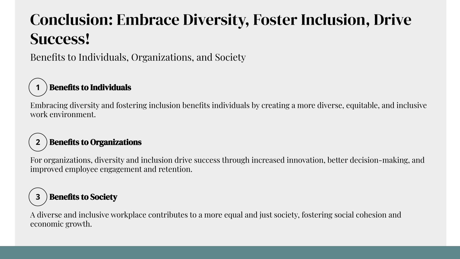 Conclusion: Embrace Diversity, Foster Inclusion, Drive Success!