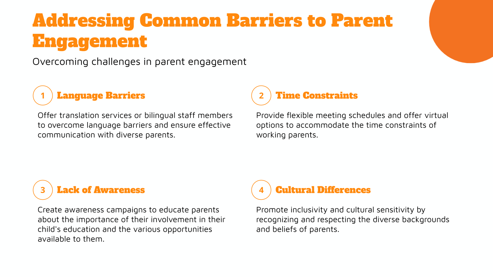 Addressing Common Barriers to Parent Engagement
