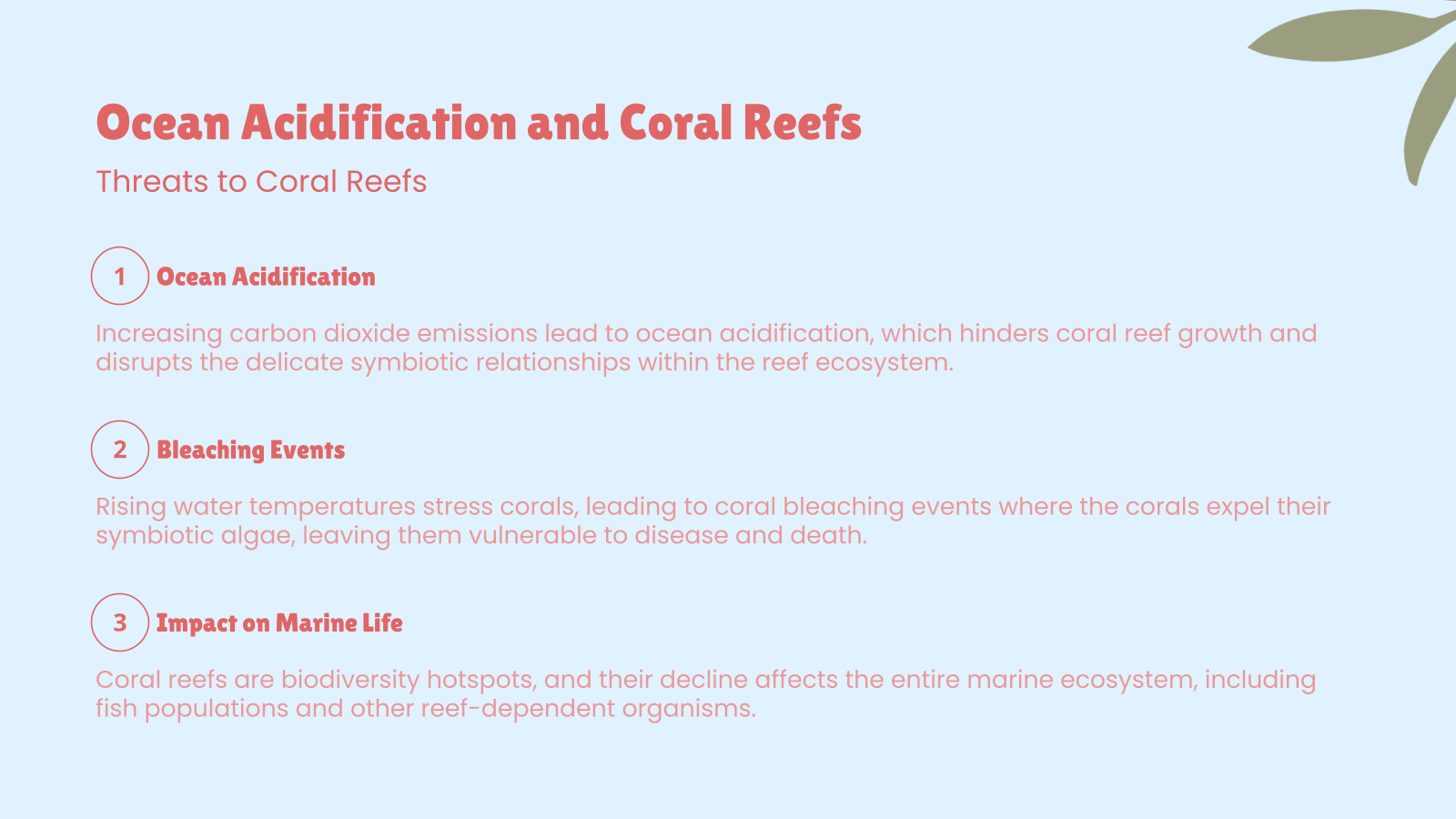 Ocean Acidification and Coral Reefs