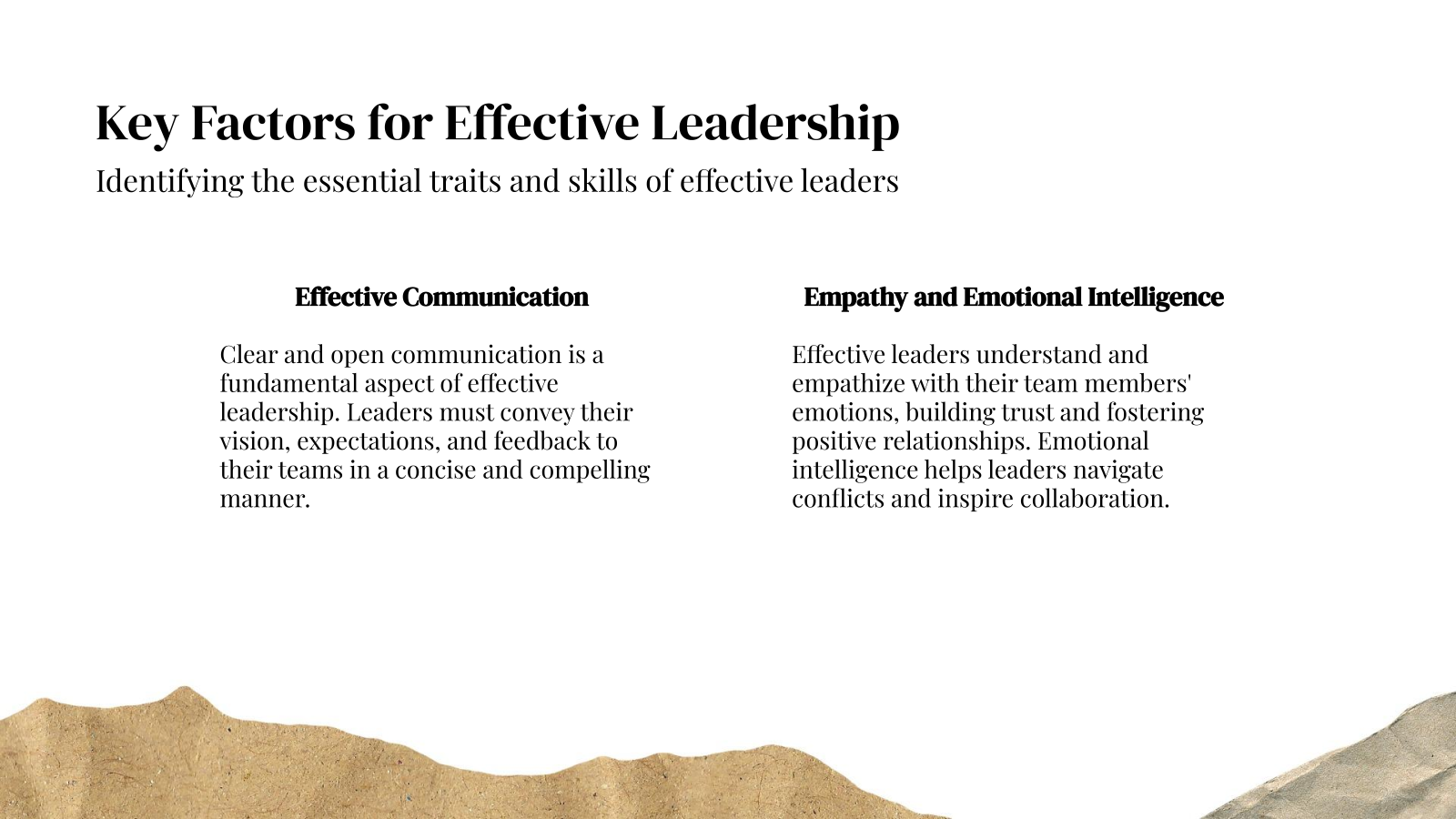Key Factors for Effective Leadership