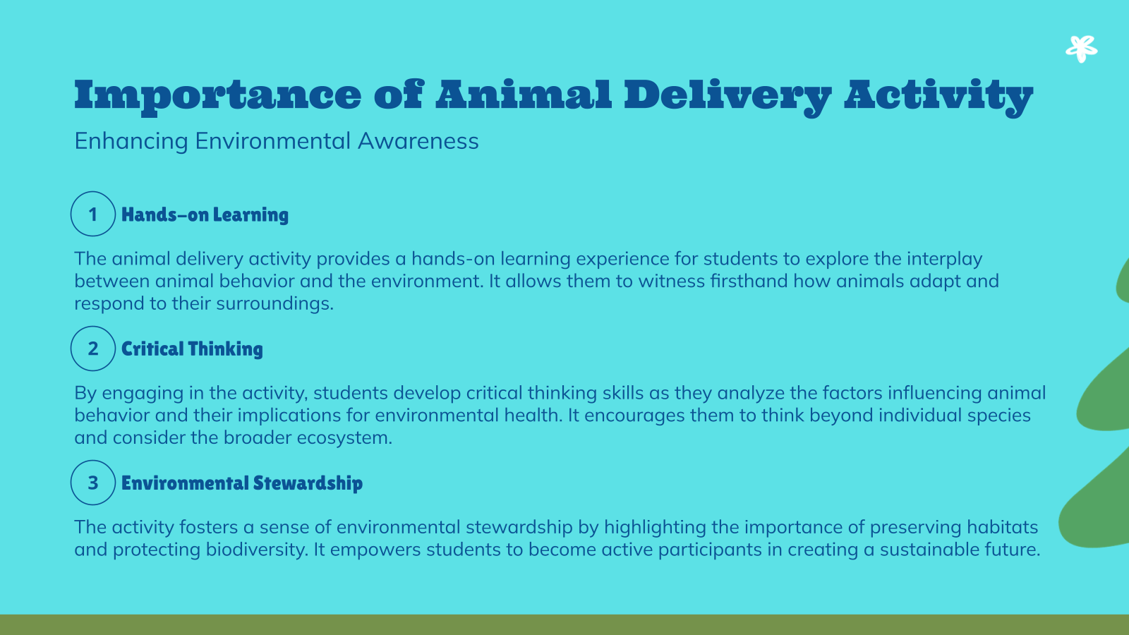 Importance of Animal Delivery Activity