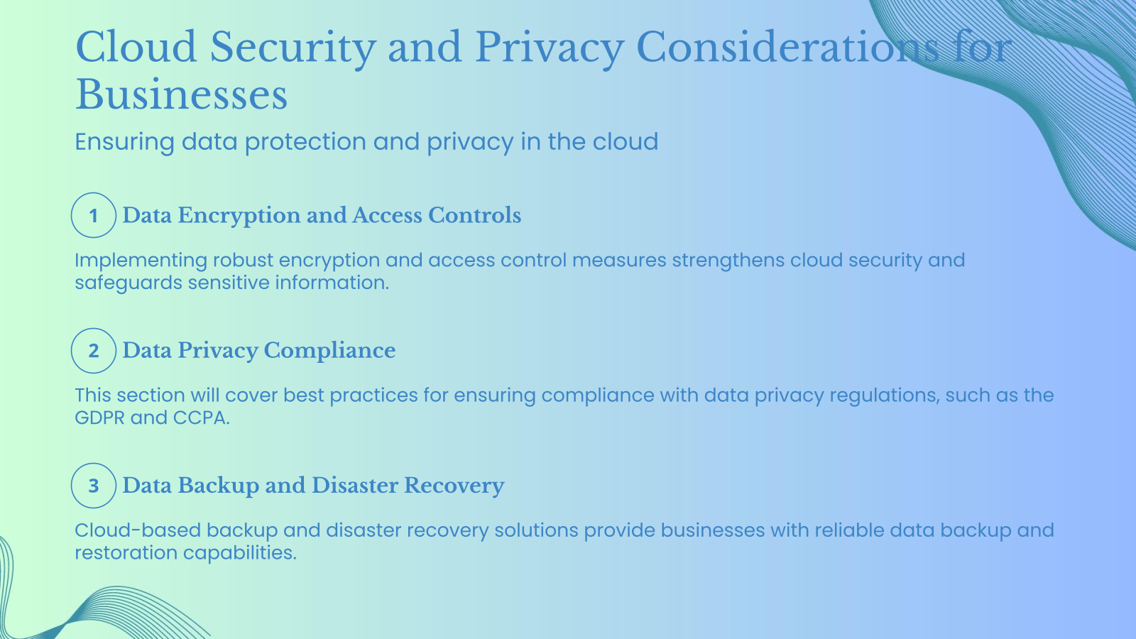 Cloud Security and Privacy Considerations for Businesses
