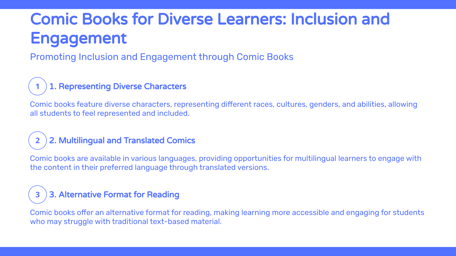 Comic Books for Diverse Learners: Inclusion and Engagement