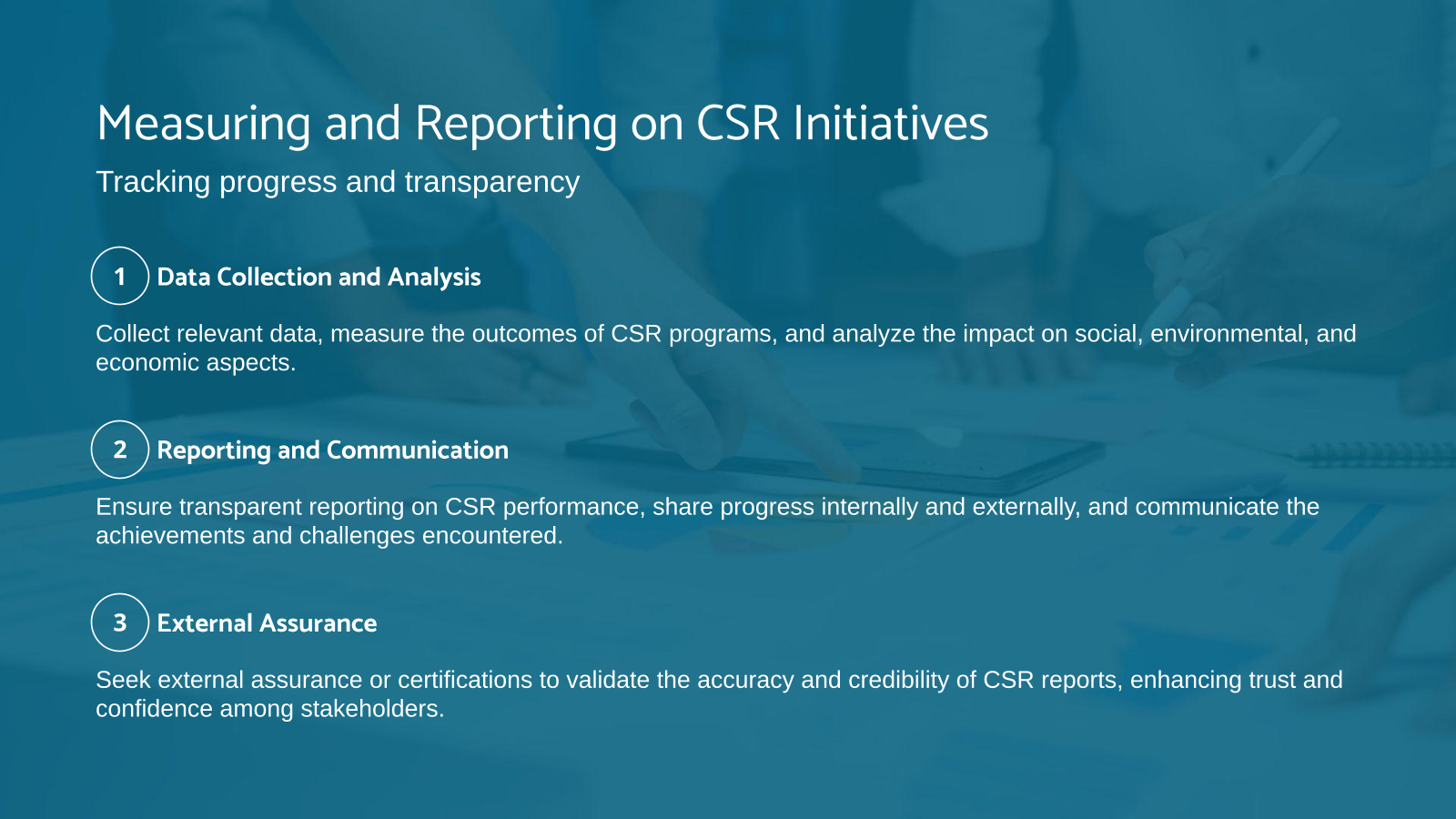 Measuring and Reporting on CSR Initiatives