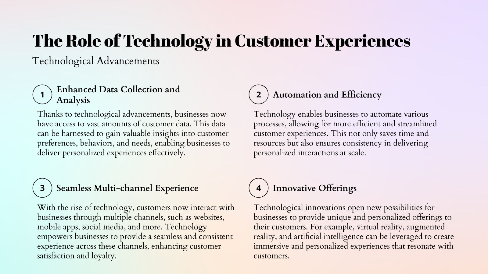 The Role of Technology in Customer Experiences