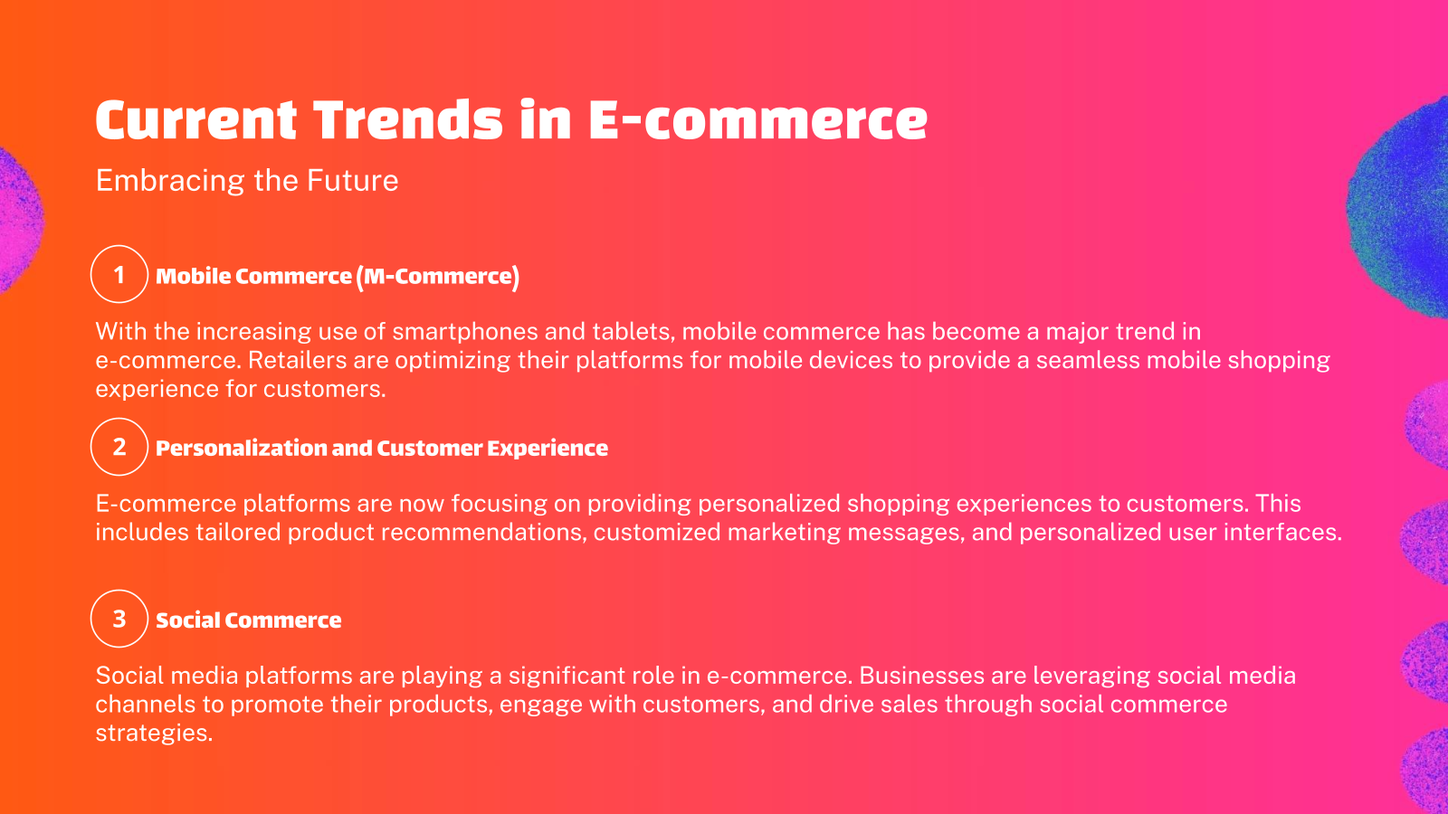 Current Trends in E-commerce