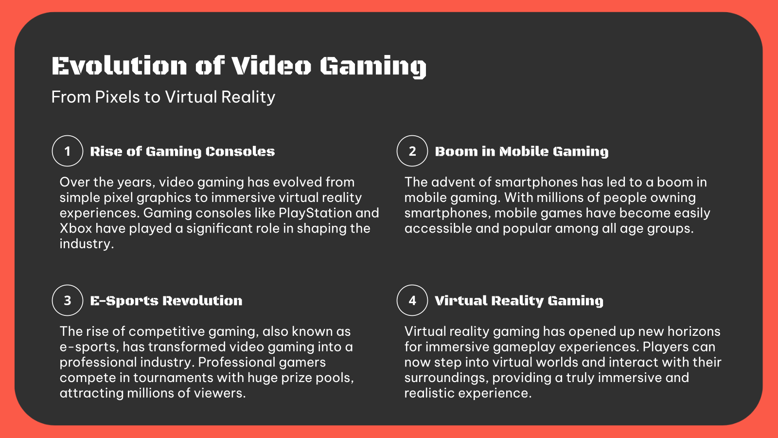 Evolution of Video Gaming