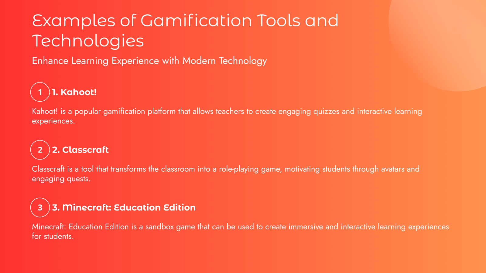 Examples of Gamification Tools and Technologies