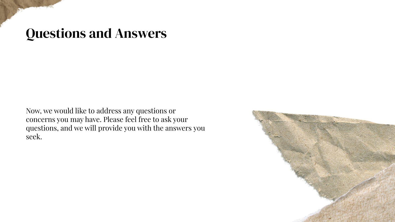 Questions and Answers