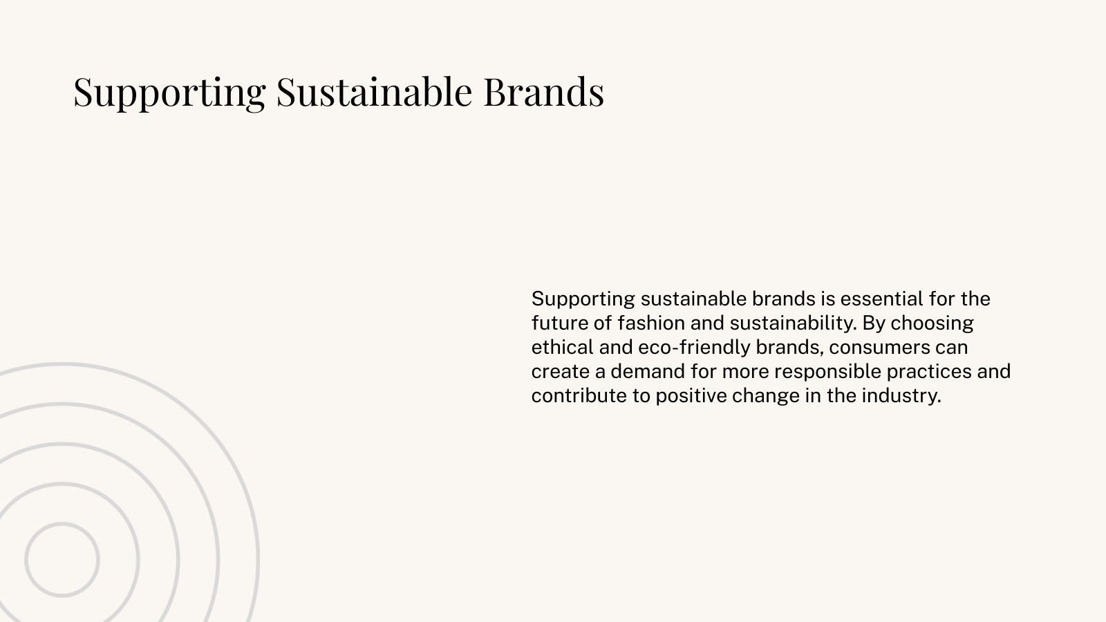 Supporting Sustainable Brands