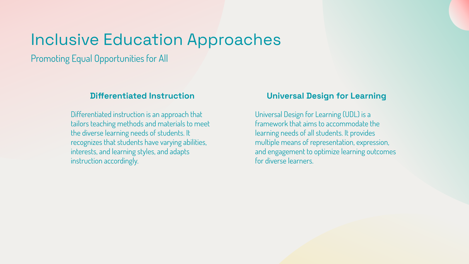 Inclusive Education Approaches