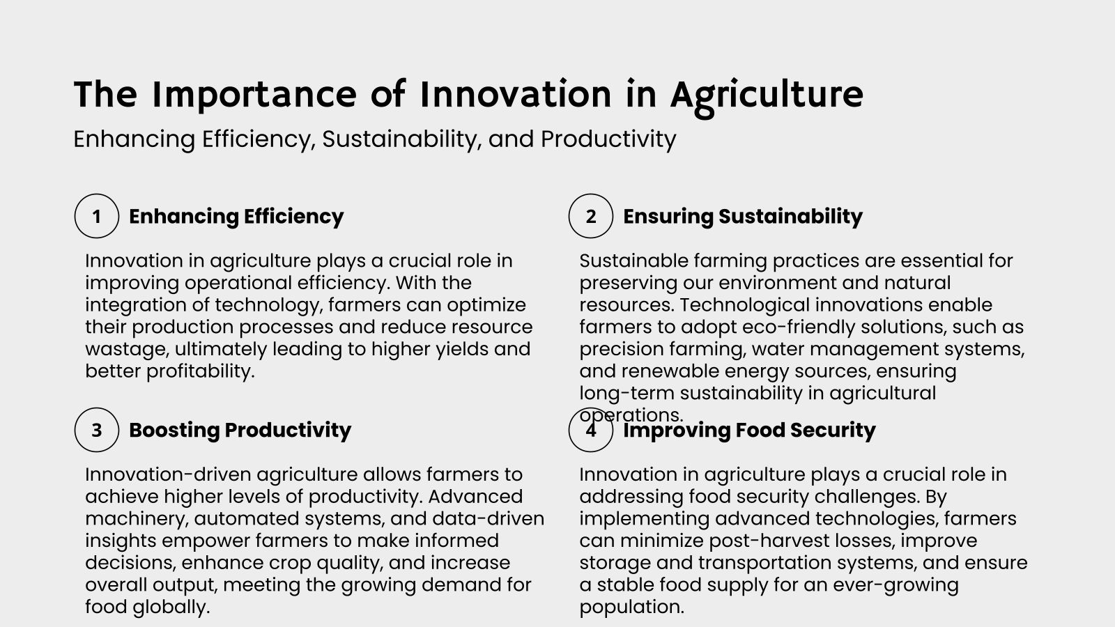 The Importance of Innovation in Agriculture