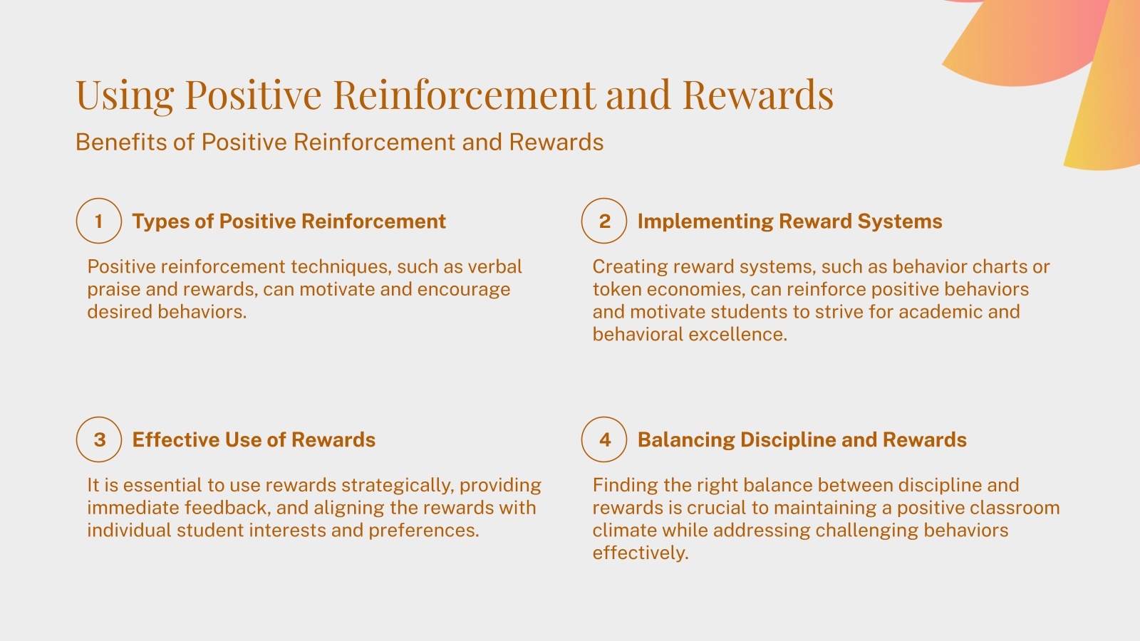 Using Positive Reinforcement and Rewards
