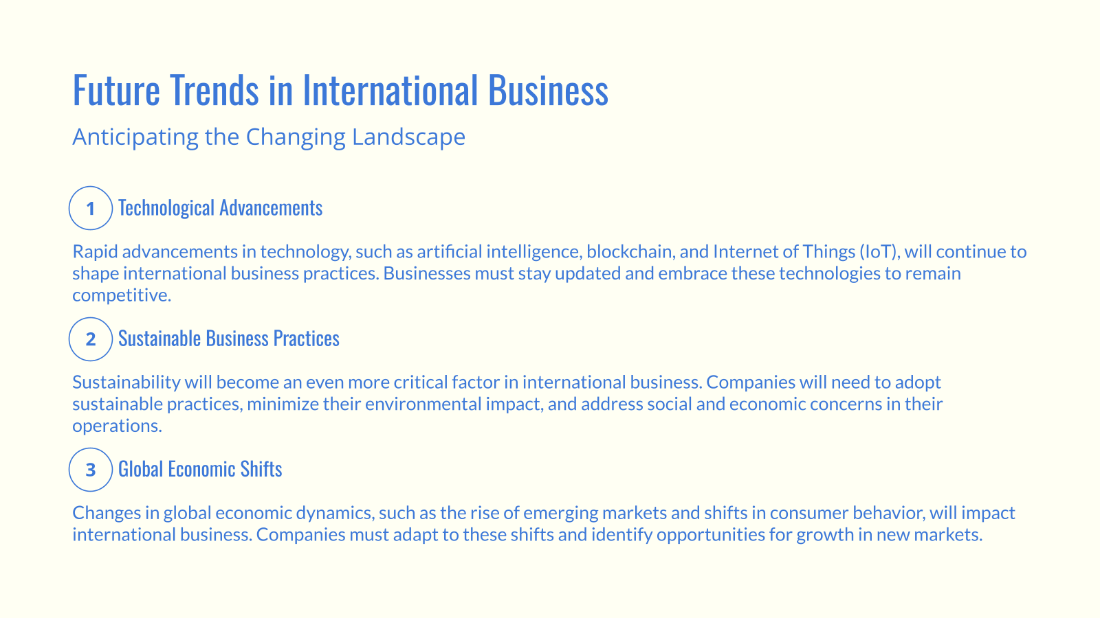 Future Trends in International Business