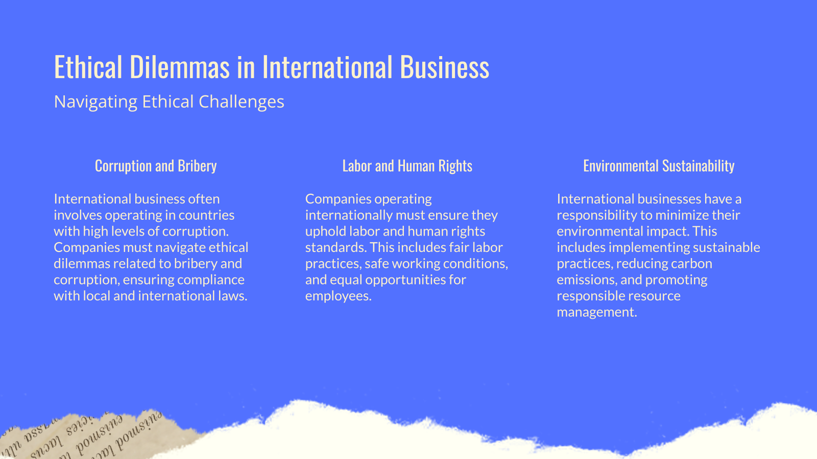 Ethical Dilemmas in International Business