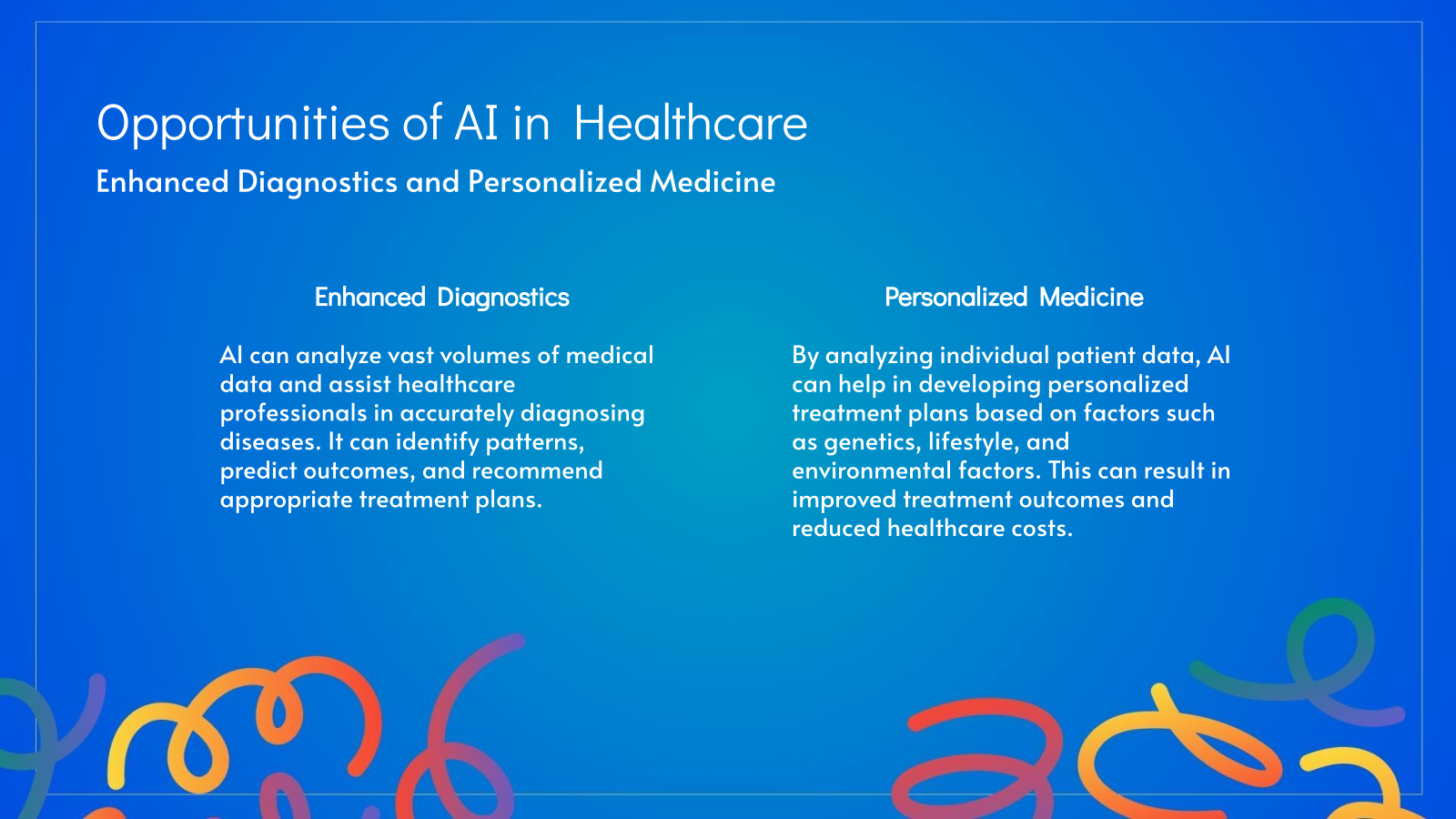Opportunities of AI in Healthcare
