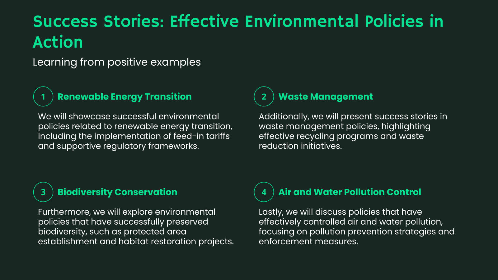 Success Stories: Effective Environmental Policies in Action