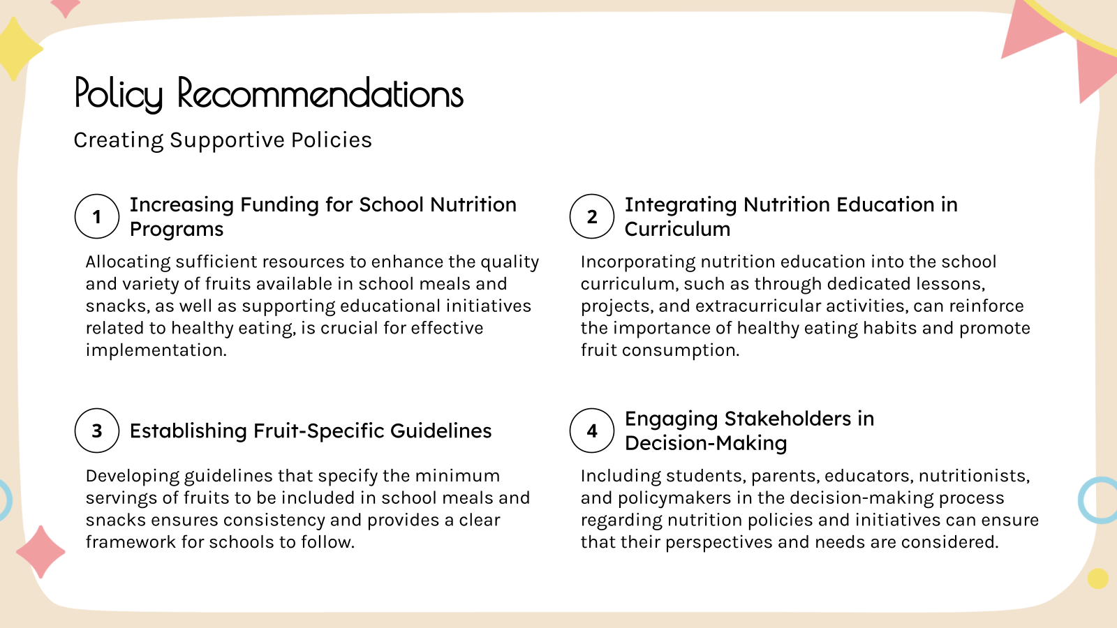 Policy Recommendations