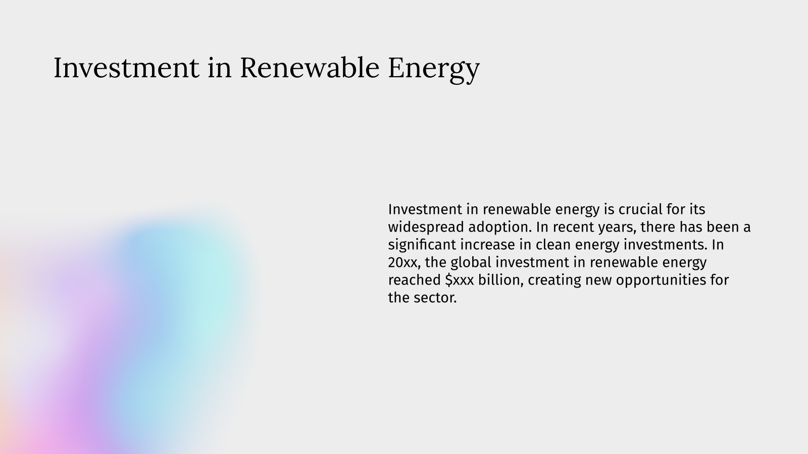 Investment in Renewable Energy