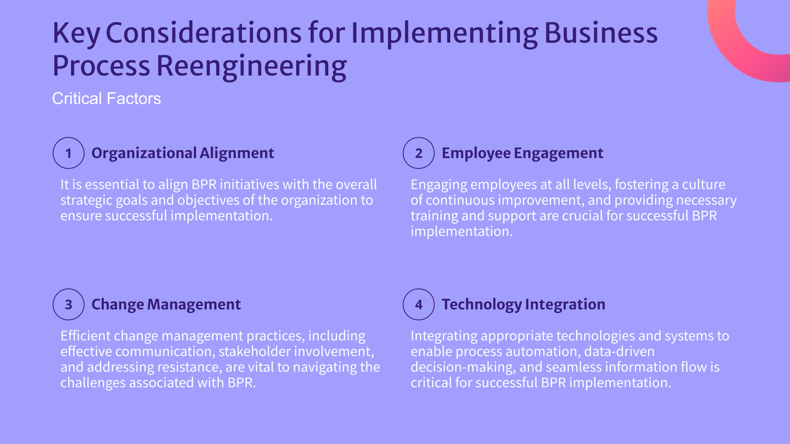 Key Considerations for Implementing Business Process Reengineering
