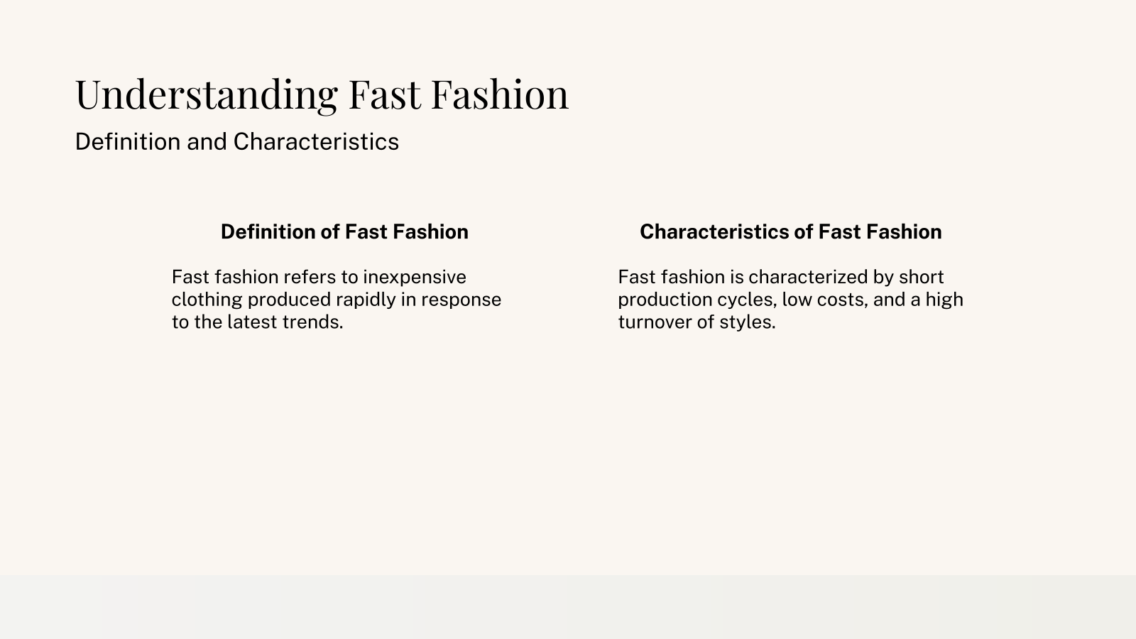 Understanding Fast Fashion
