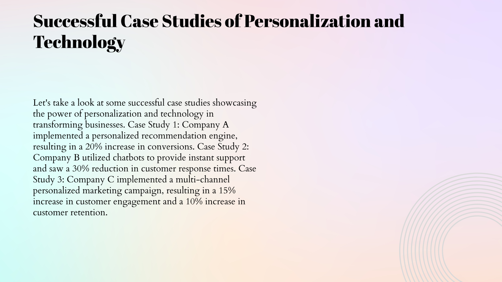 Successful Case Studies of Personalization and Technology