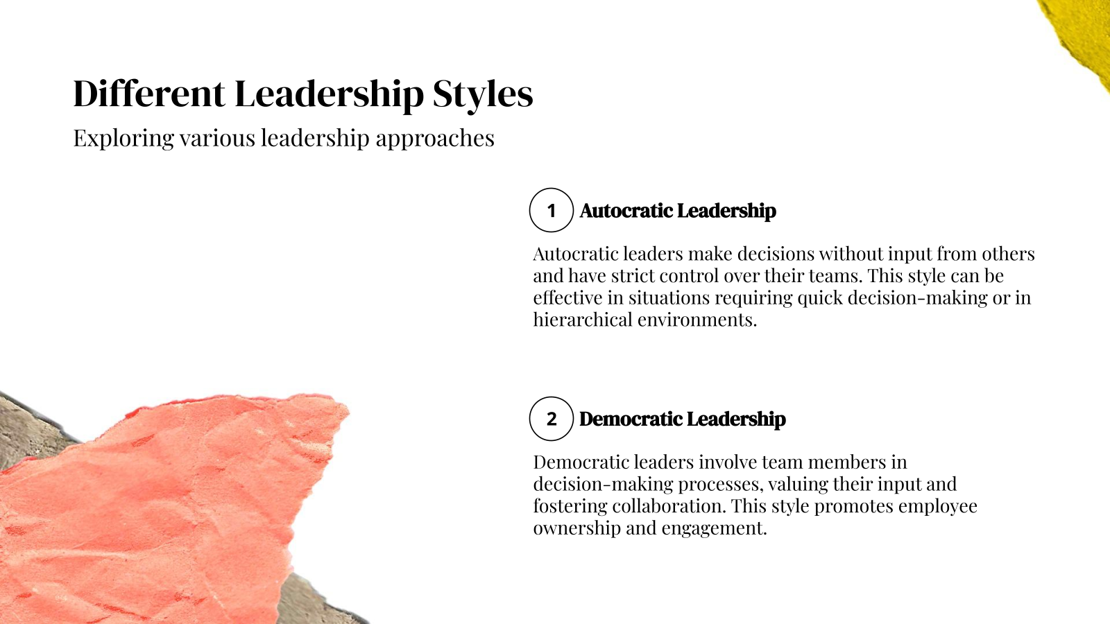 Different Leadership Styles