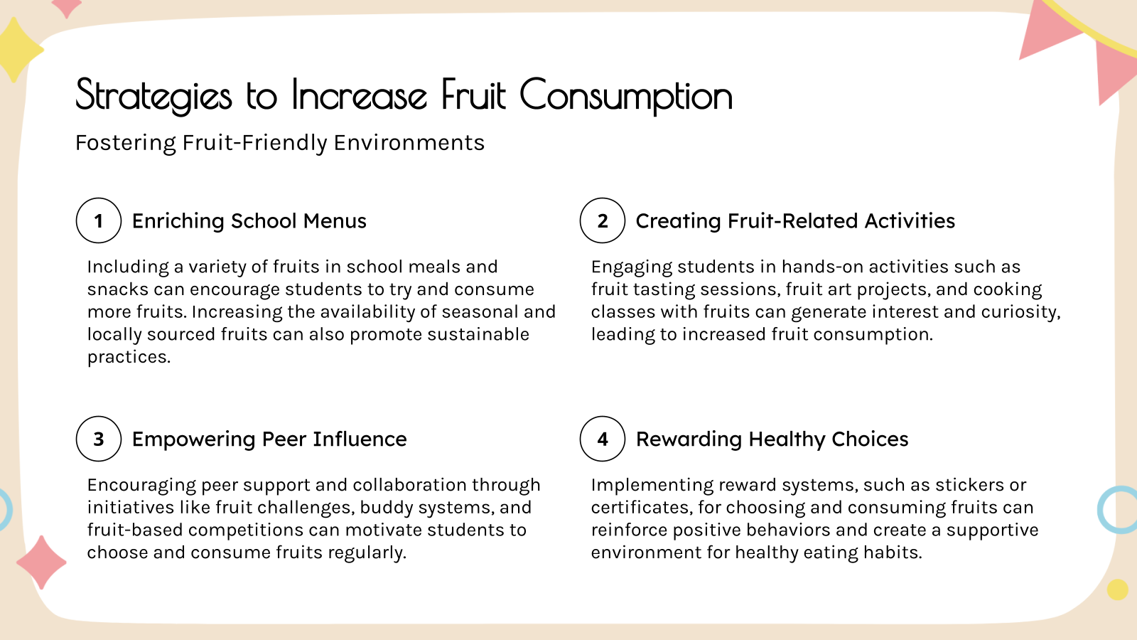 Strategies to Increase Fruit Consumption