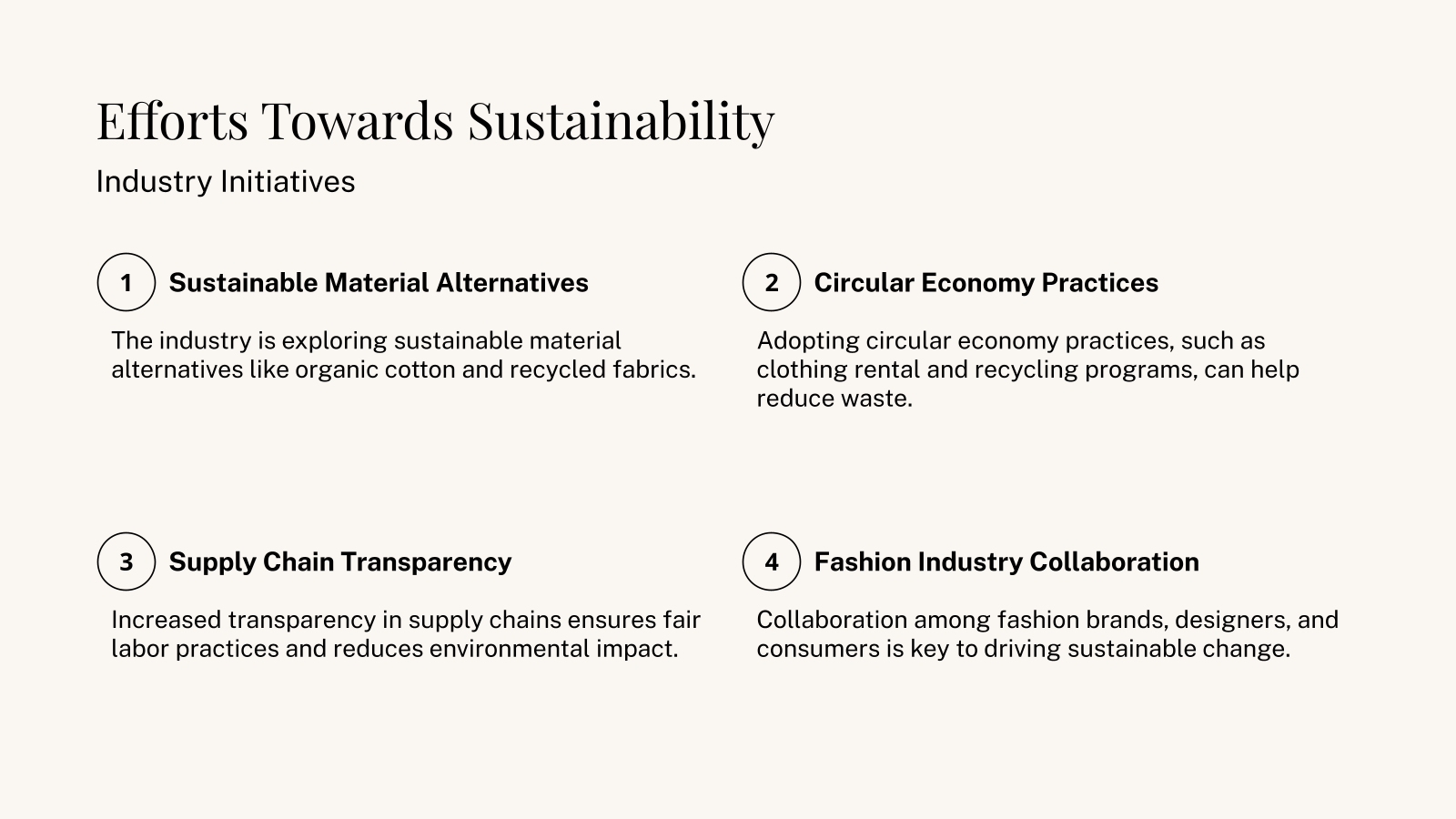 Efforts Towards Sustainability