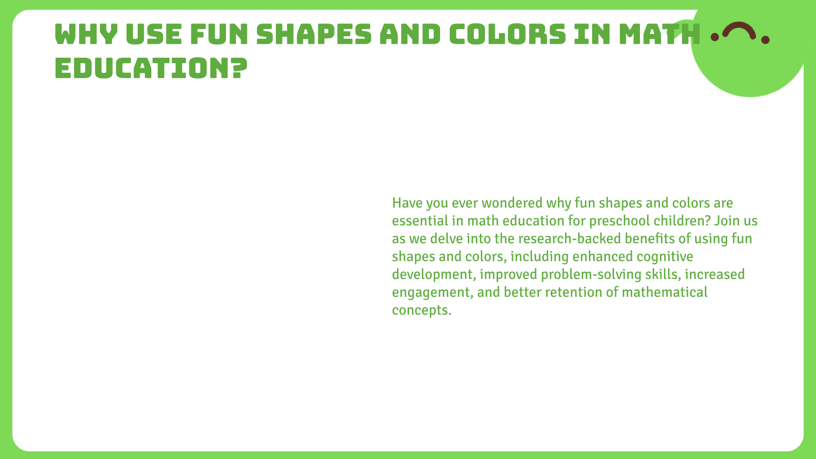 Why Use Fun Shapes and Colors in Math Education?
