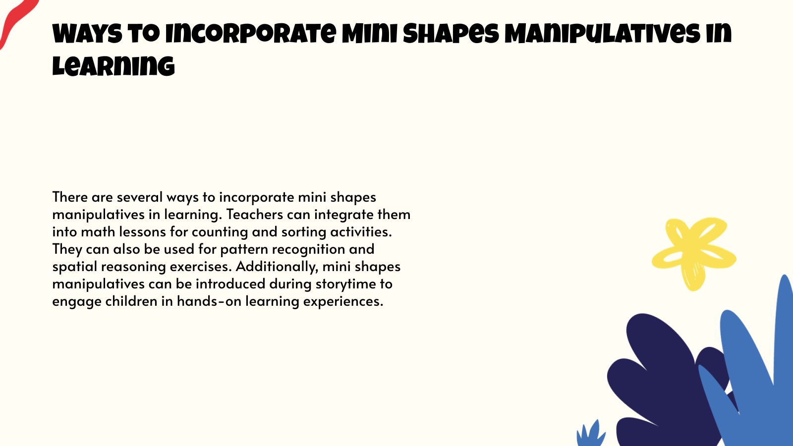 Ways to Incorporate Mini Shapes Manipulatives in Learning