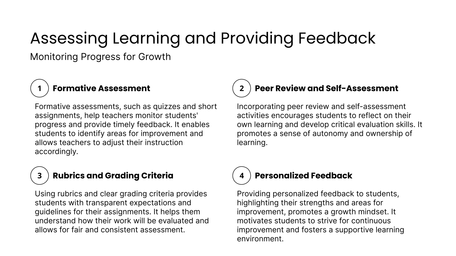 Assessing Learning and Providing Feedback
