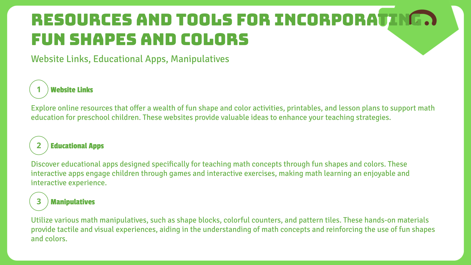 Resources and Tools for Incorporating Fun Shapes and Colors