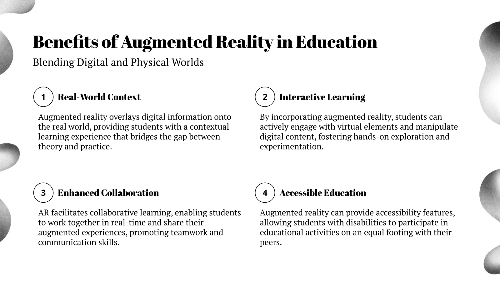 Benefits of Augmented Reality in Education