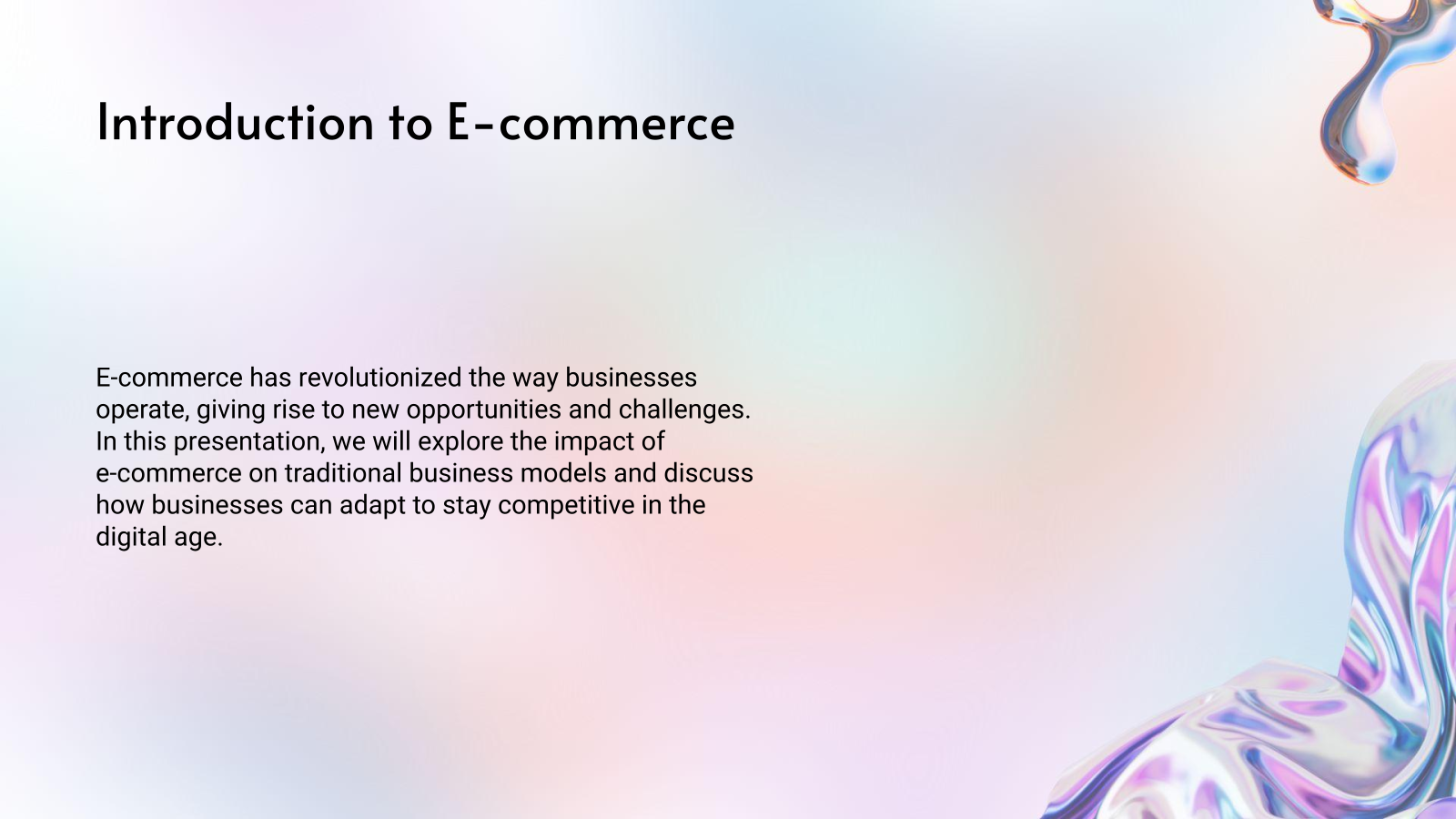 Introduction to E-commerce