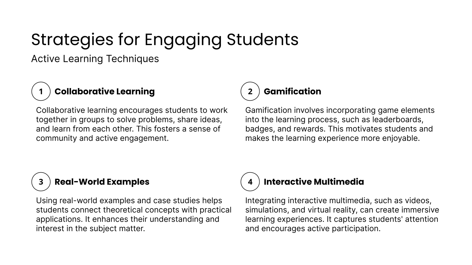 Strategies for Engaging Students