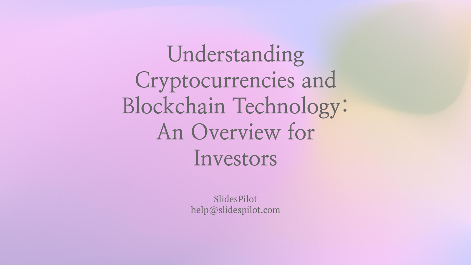 Understanding Cryptocurrencies and Blockchain Technology: An Overview for Investors