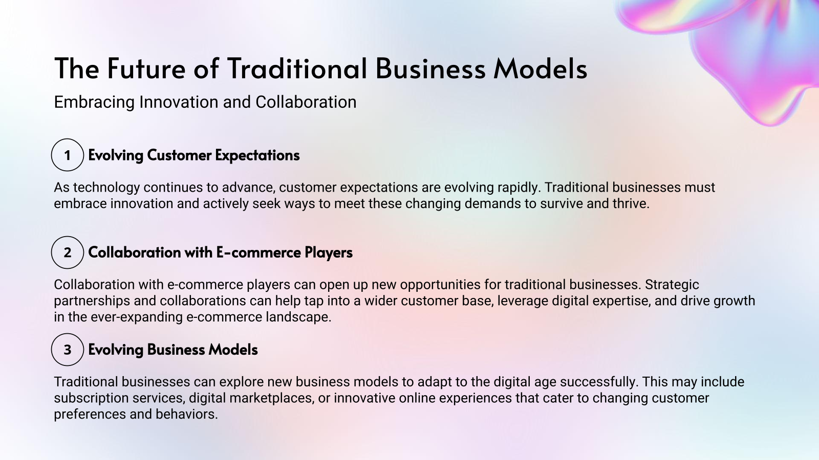 The Future of Traditional Business Models