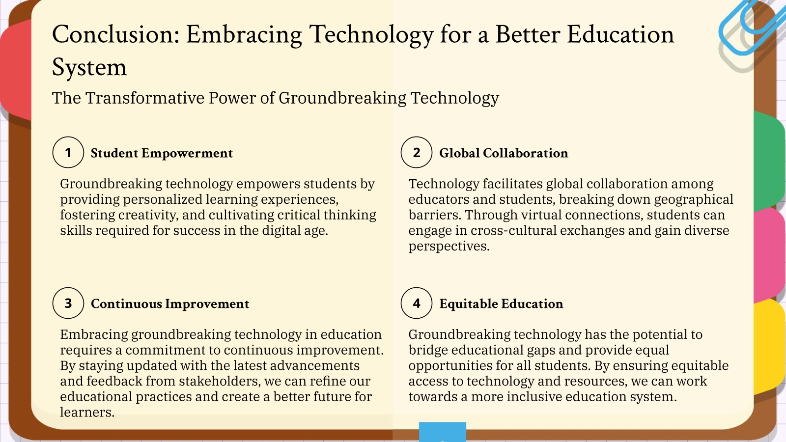 Conclusion: Embracing Technology for a Better Education System