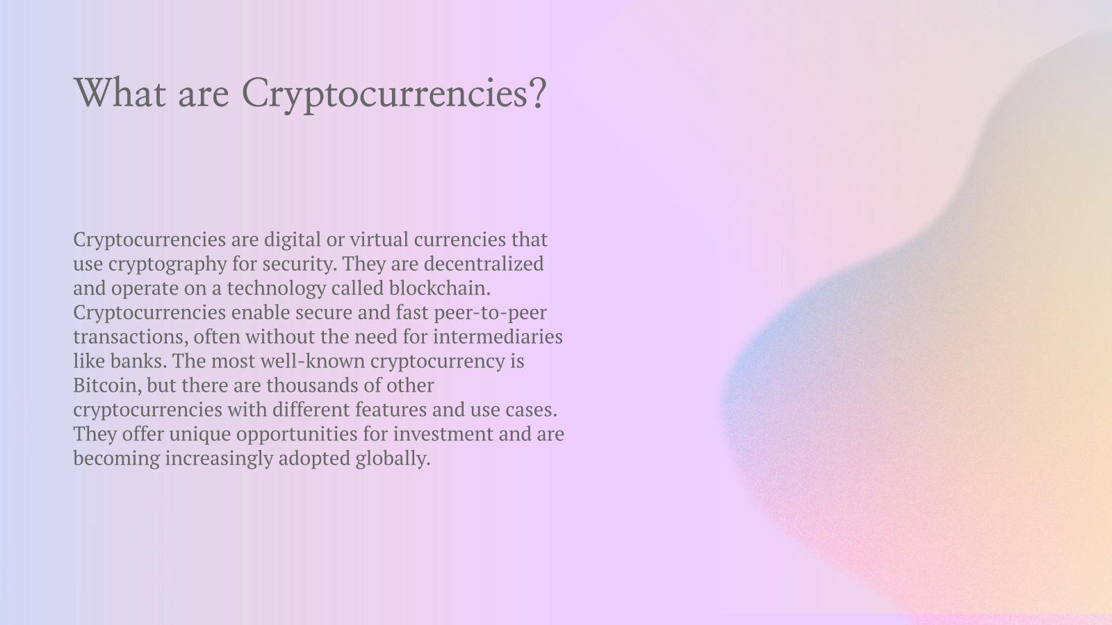 What are Cryptocurrencies?