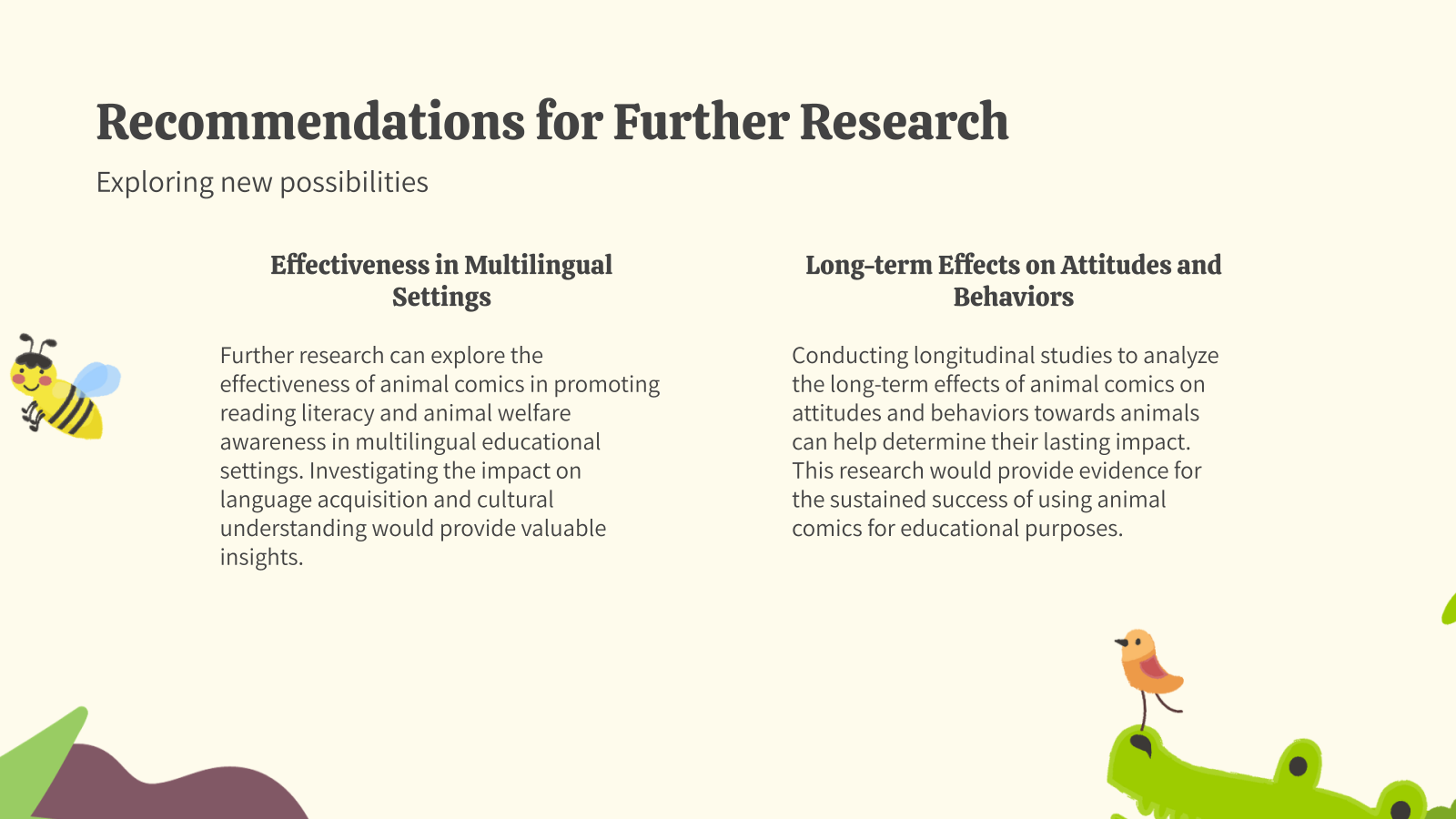 Recommendations for Further Research