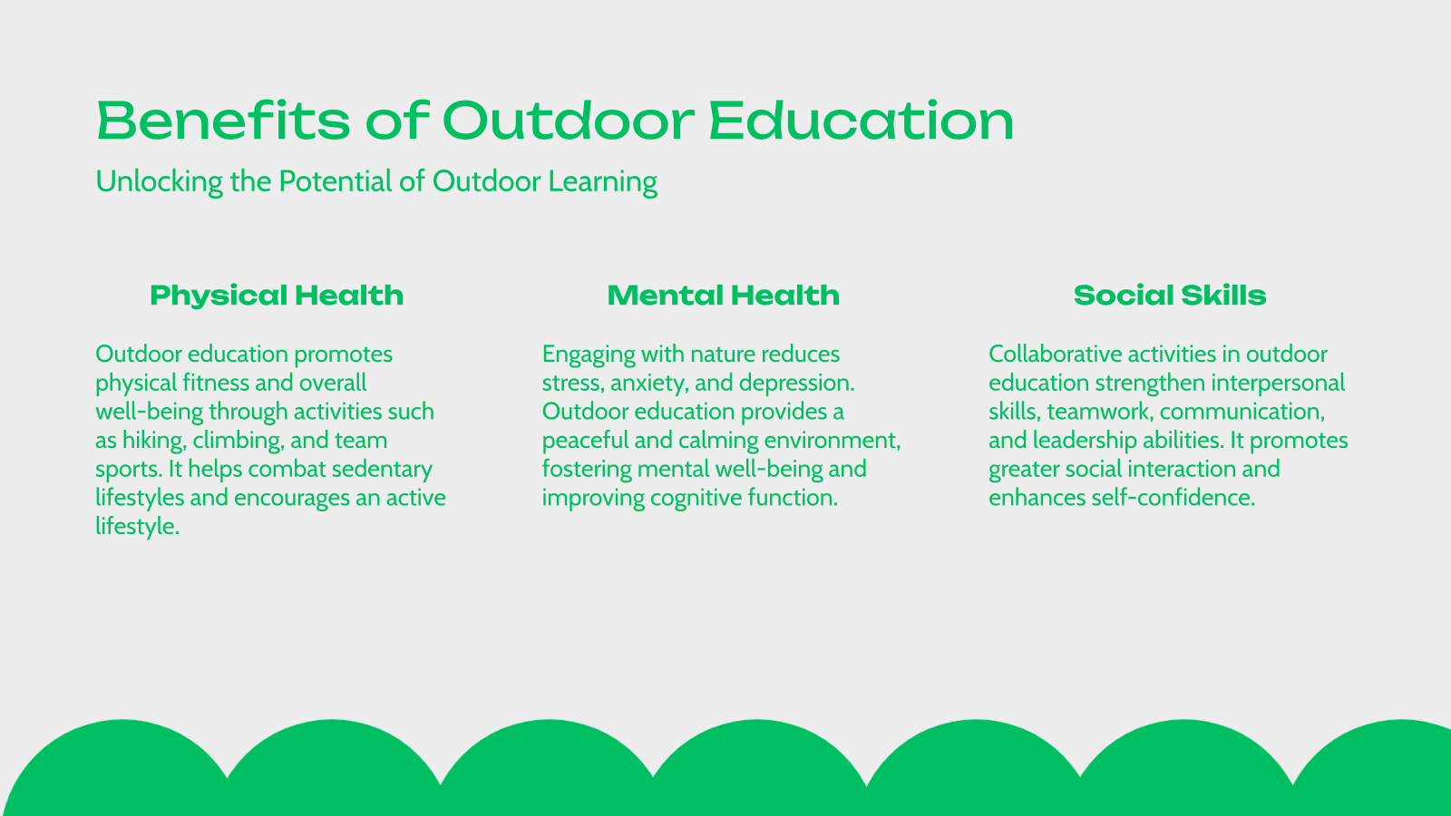 Benefits of Outdoor Education