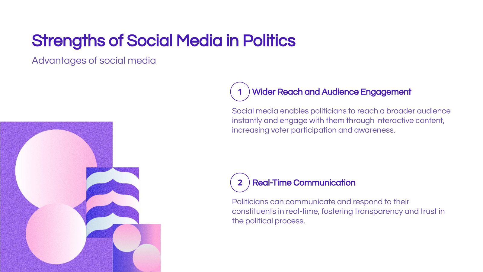 Strengths of Social Media in Politics