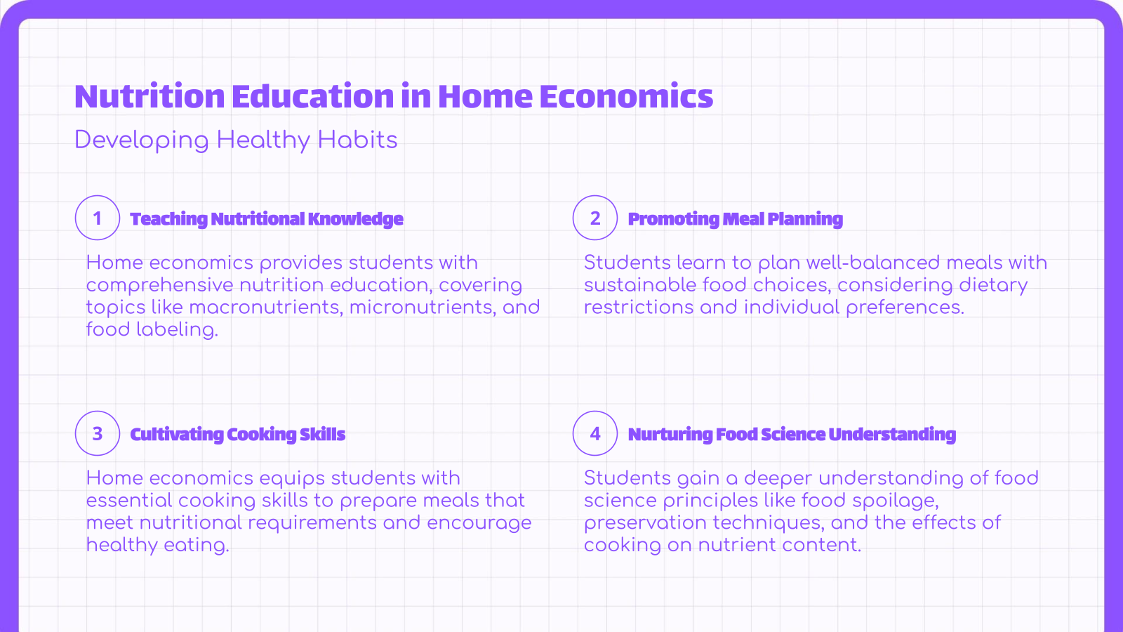 Nutrition Education in Home Economics