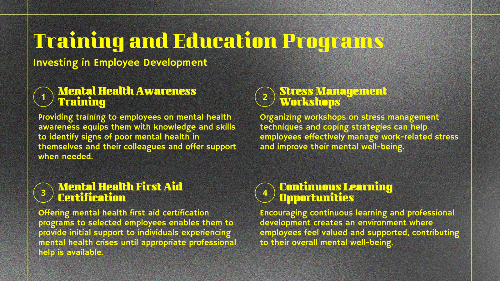 Training and Education Programs