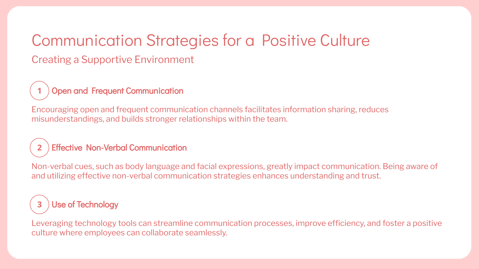 Communication Strategies for a Positive Culture