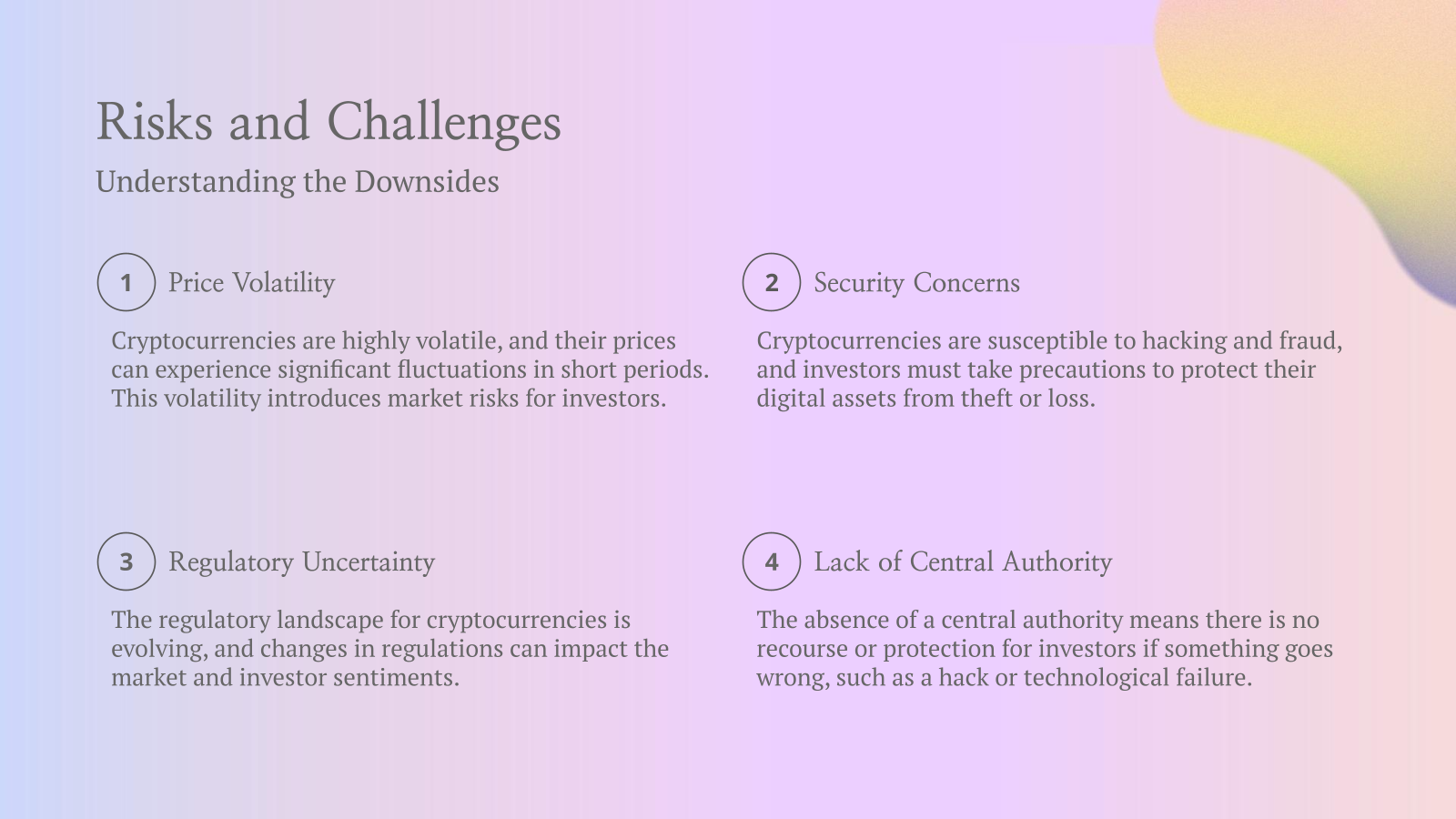 Risks and Challenges